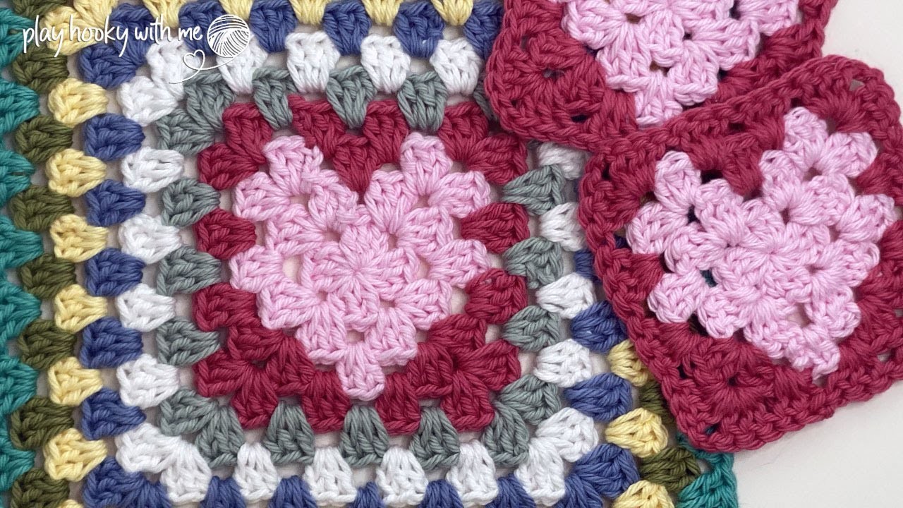 How to Crochet a Heart Granny Square - Classic AND Reversible ????????