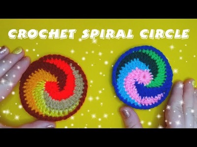 How to crochet seamless Spiral Circle. Crochet Spiral Coaster. Five Colors