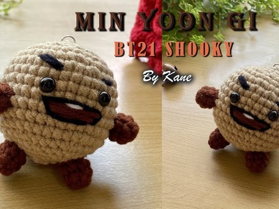 How to Crochet SHOOKY of BT21 Amigurumi | Min Yoon Gi ???? Crohcet Shooky Keychain