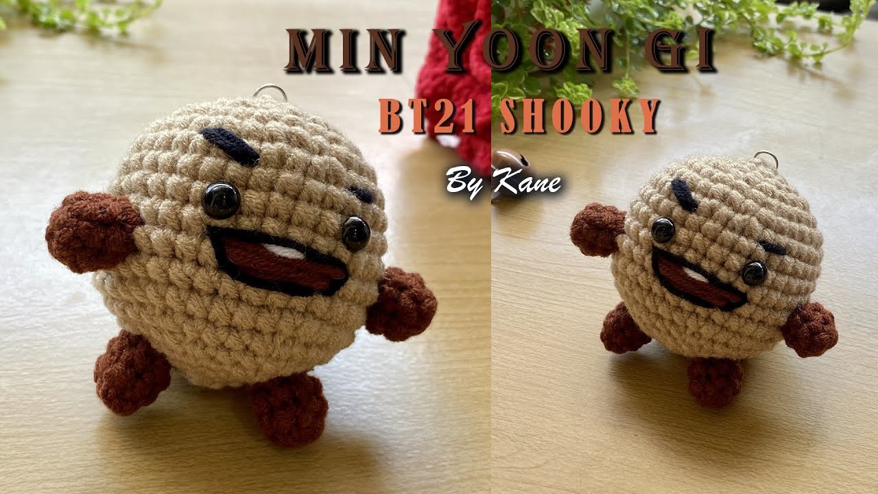 How to Crochet SHOOKY of BT21 Amigurumi | Min Yoon Gi ???? Crohcet Shooky Keychain