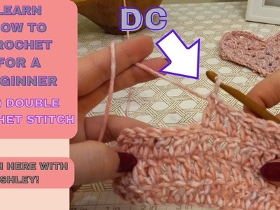 How to crochet the double crochet stitch ( dc) for absolute beginners #DOUBLECROCHET
