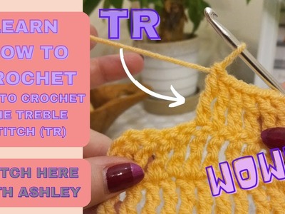 How to crochet the Treble stitch ( Tr.)#TREBLECROCHET