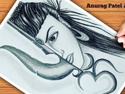 How to draw Lord Shiva || sketch of Mahadev step by step drawing tutorial || easy Lord Shiva drawing