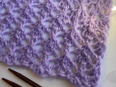 How to knit  - Lace stitch knitting pattern