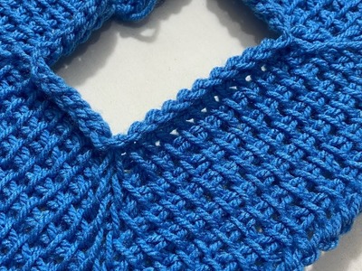 How to knit????♥️tunisian crochet yoke pattern #crochetknitting #çokgüzel #beautifulpattern
