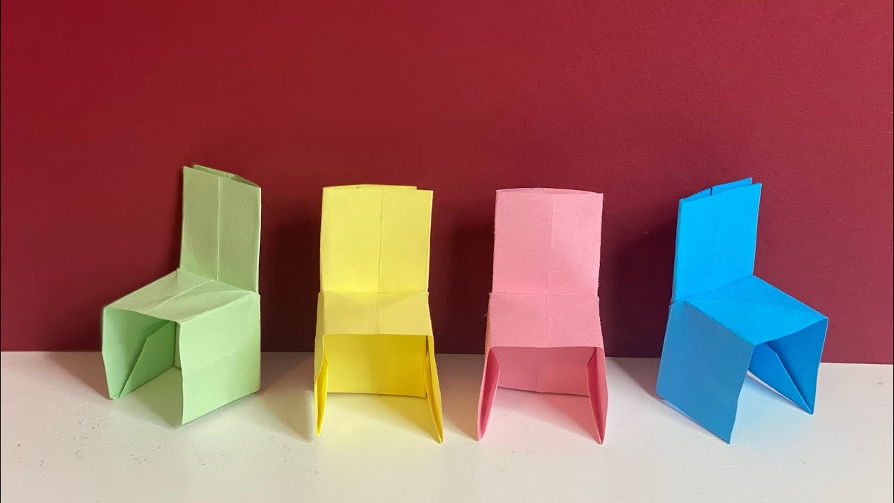 How to make a Paper Chair | Easy Origami | Paper Craft | DIY | Dollhouse Furniture #easy #howtomake