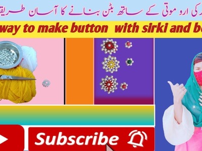 How to make button with sirki and beads