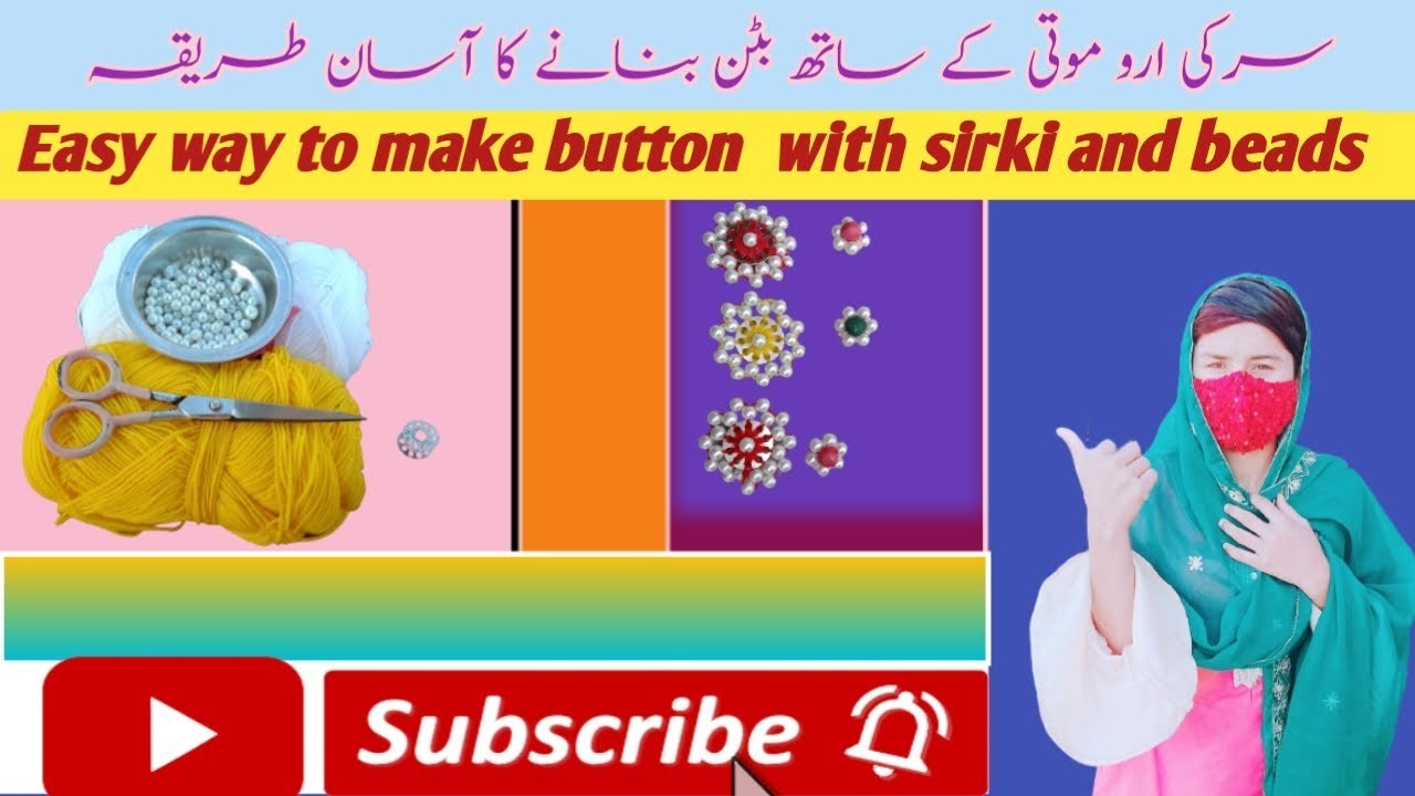 How to make button with sirki and beads