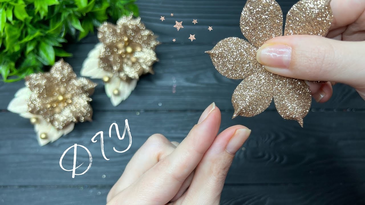How to make EASY Glitter Flowers DIY Foam Sheet Craft Ideas