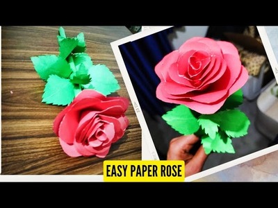 How to make paper rose || easy paper rose making ideas || paper rose flower making || rose craft ||