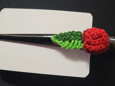 Learn how to decorate hair clip using crochet rose flower tutorial.
