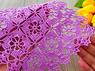 LILAC COLOURED Awesome Crochet Runner, Tablecloth, Shawl, Blouse Motif Pattern @crochetlovee