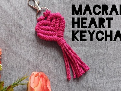 Macrame Heart Keychain Tutorial | DIY Macrame Keychain | Valentine's Day gift | Easy Macrame Heart