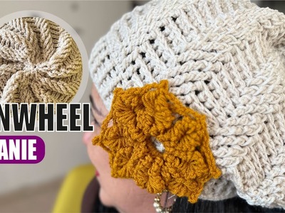 Pinwheel Beanie.Hat (how to crochet) - EASY AND FAST - BY LAURA CEPEDA