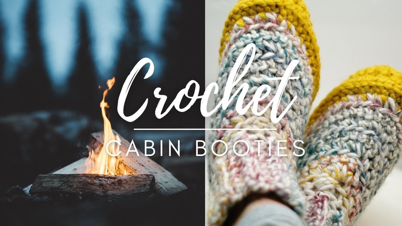 Quick Crochet Cabin Slippers #crochetslippers