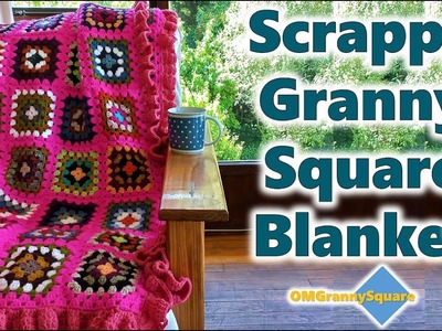 Scrappy Granny Square Blanket | Crochet Tutorial