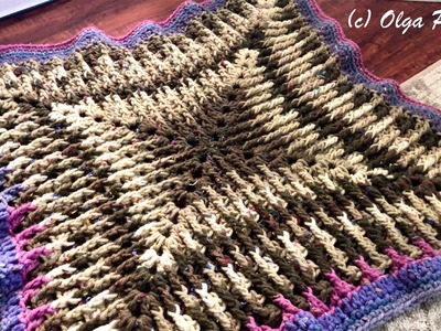 Textured Granny Square Blanket, Caron Sprinkle Cakes Yarn, Crochet Video Tutorial