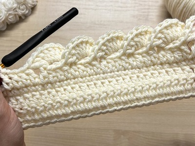 The most PRETTY & EASY Crochet Border Pattern for Beginners! ???????? ???? Crochet Edging for Baby Blanket