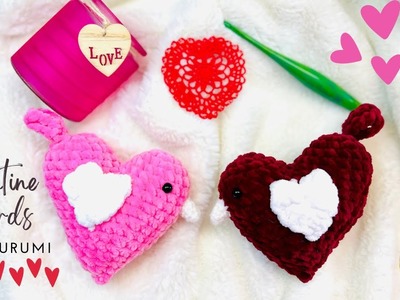 Valentine Bird | Crochet Plush Heart Shaped Bird | Easy Valentine Amigurumi