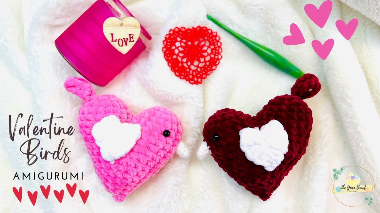 Valentine Bird | Crochet Plush Heart Shaped Bird | Easy Valentine Amigurumi