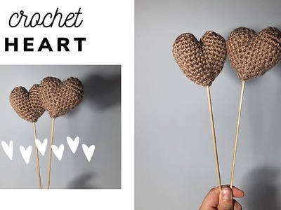 Valentine's Day crochet heart on a stick | How to crochet heart