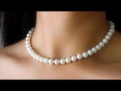 White single strand Pearl Necklace||Diy||Handmade Jewellery tutorial||GlowwithMano