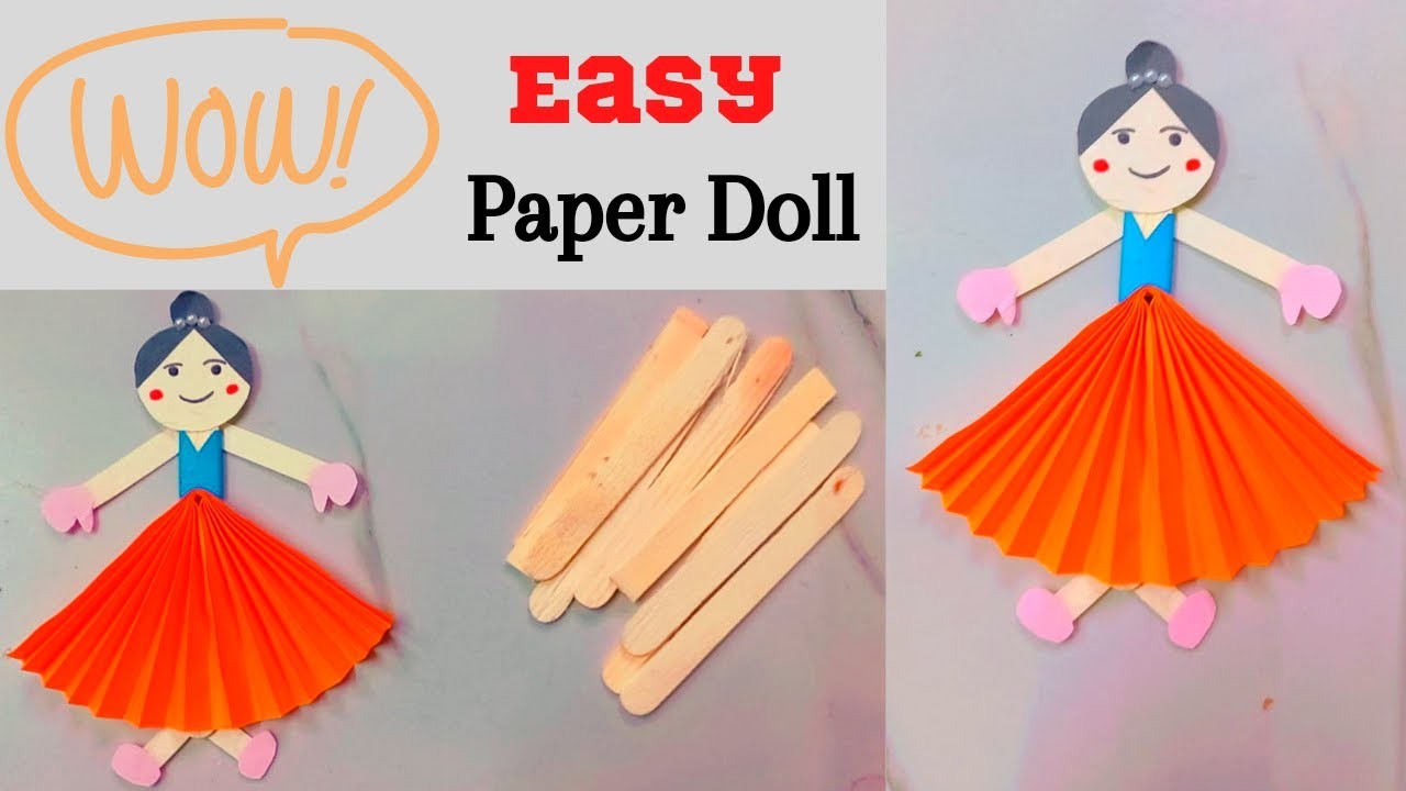 WOW Beautiful Paper Doll Making Idea☺️||Easy Tutorial for Kids|| Origami Paper Doll