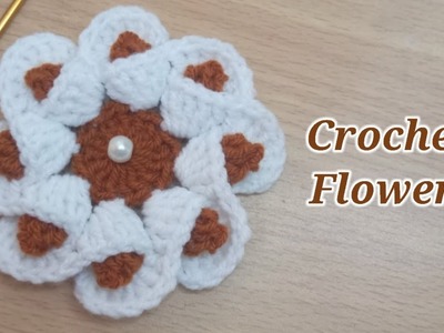 Wow ! crochet flower. how to make crochet flower by @CrochetFlowers275