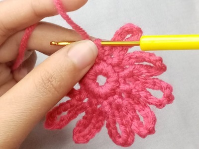 Wow! Look what I crocheted! How to crochet flower. #knitting #easycrochet #crochettutorial