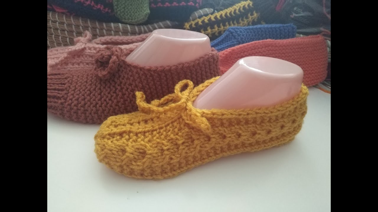 #4 Tuto Knitting patterns, Pantoufle au tricot. knitted slipper (facile à faire. very easy to do)