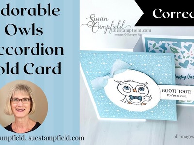 Adorable Owls Accordion Fold Card, Corrected Version