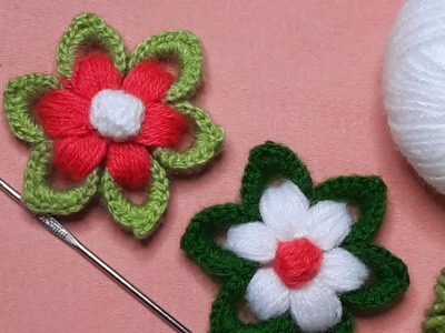 Crochet Puff flowers | Very Simple Pattern for Beginners | how to make crochet flower