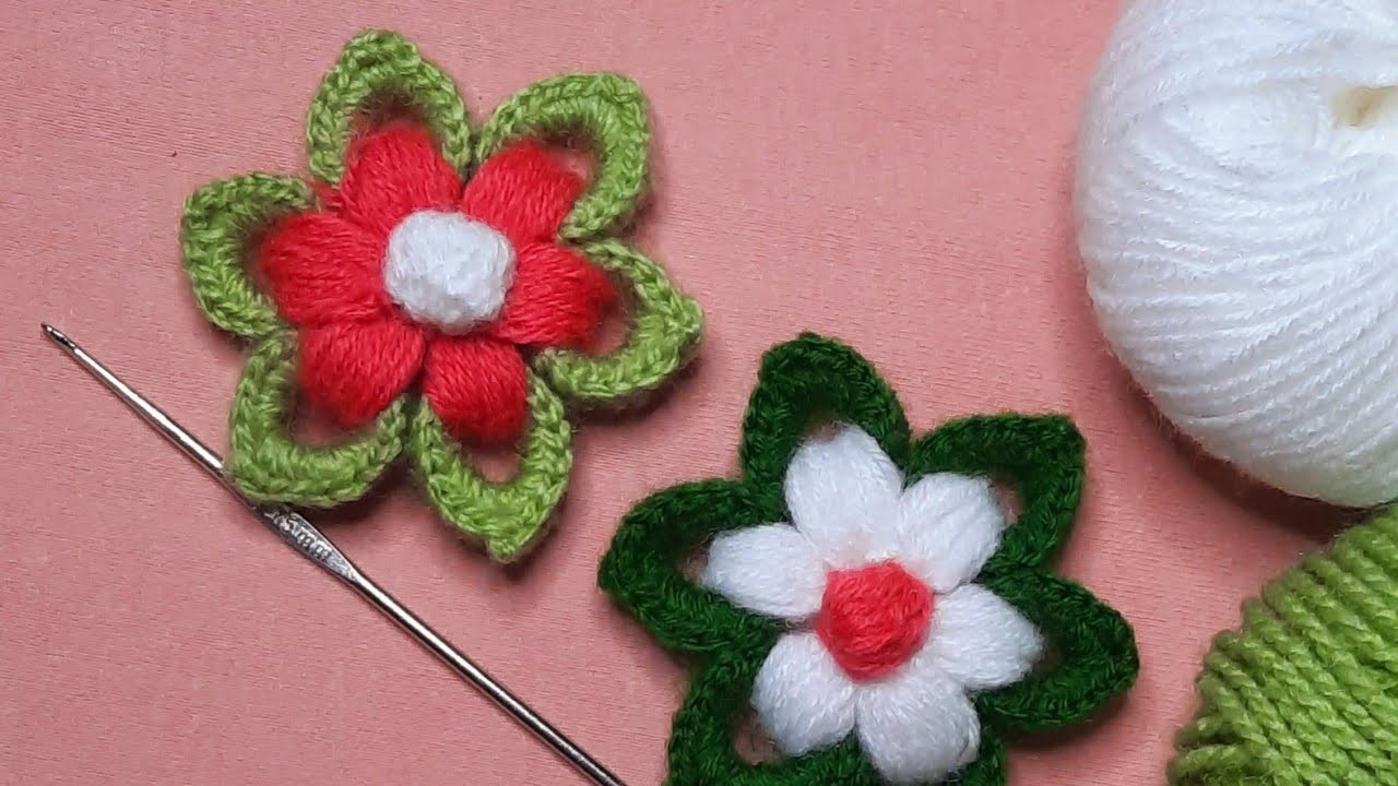 Crochet Puff flowers | Very Simple Pattern for Beginners | how to make crochet flower