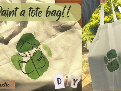 DIY tote bag painting | aesthetic acrylic painting