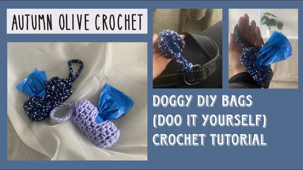 Doggy cleanup bag holder crochet tutorial ♡