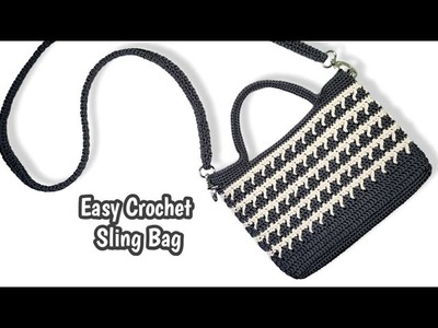 Easy Crochet Bag Tutorial for Beginner | Tutorial Tas Rajut Termudah untuk Pemula (SUBTITLE)