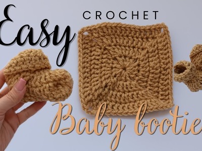 Fast crochet baby booties - how to crochet baby booties 0-3 month #crochet #diy #baby