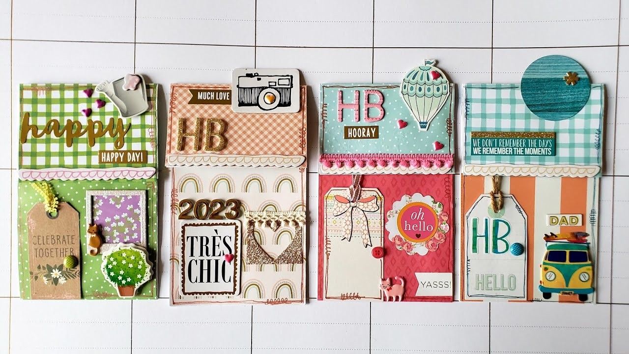 Happy Birthday Theme Little House Envelope Pockets For Junk Journals - #littlehouseenvelopepockets