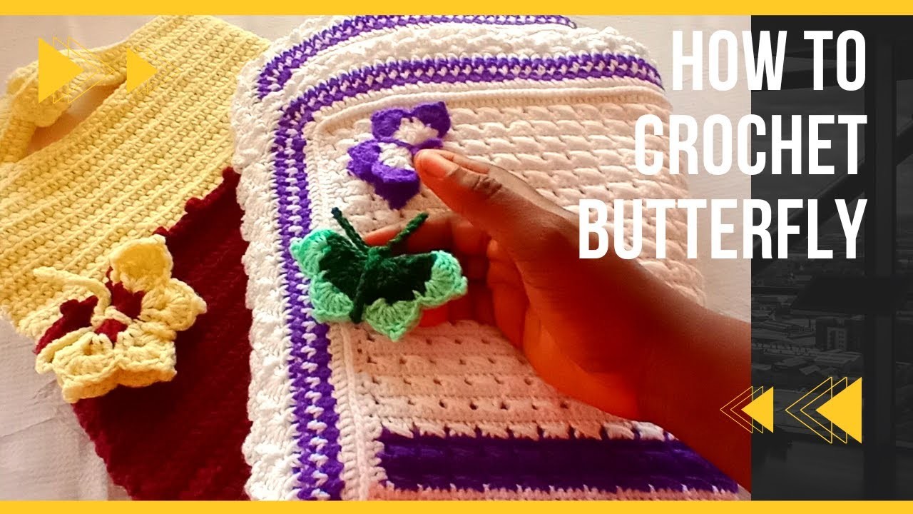 How to crochet butterfly.butterfly applique