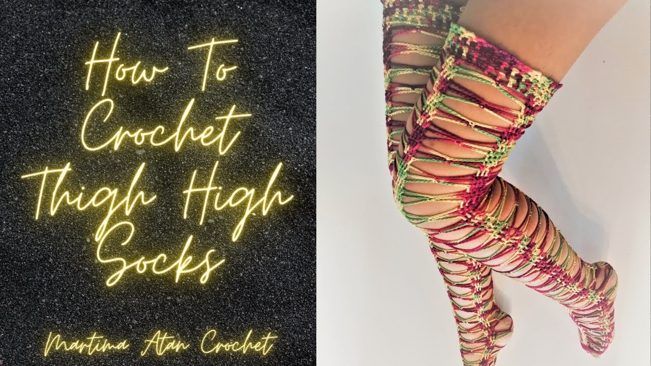How to crochet knee-high socks, Crochet Thigh High Legwarmers Over The Knee Socks