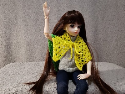 How to crochet Shawl for BJD 1.3 and 1.4 scale doll