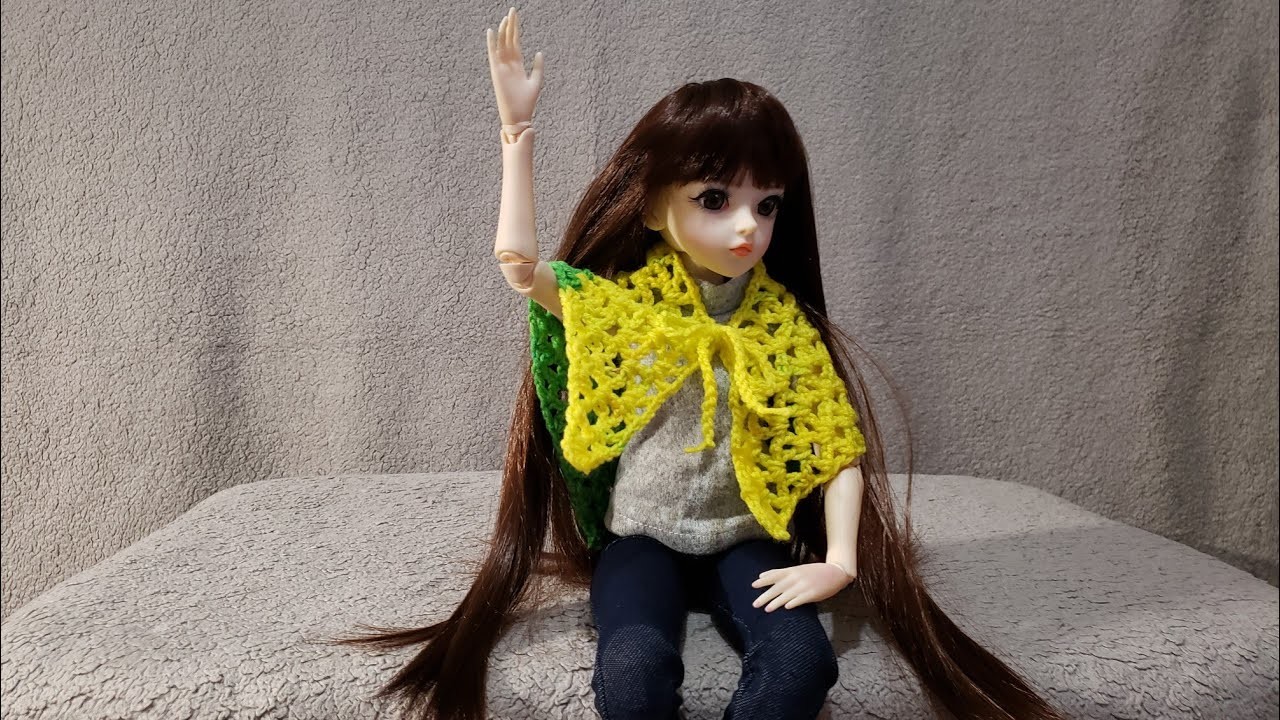 How to crochet Shawl for BJD 1.3 and 1.4 scale doll