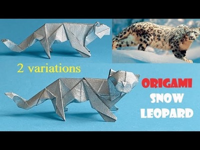 How to make Origami snow leopard, step by step tutorial
