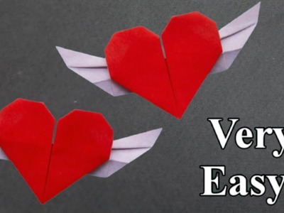How to Make paper Heart with Wings for Valentines Day|Origami Winged Heart