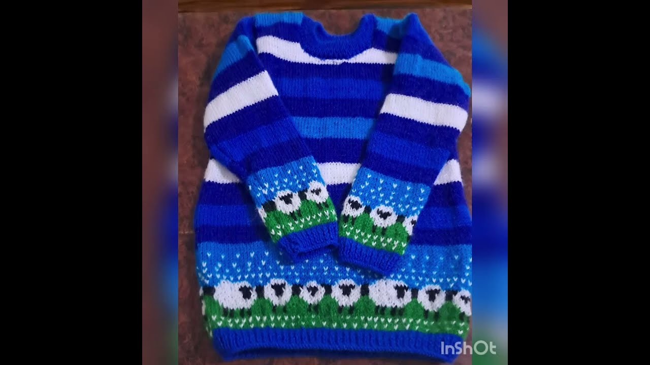 Knitting beautiful blue  colour boys sweater step by step very easy