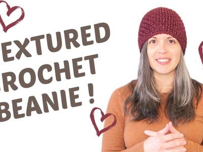 Matteo Beanie Textured Crochet Pattern In All Sizes Step by Step Video Tutorial