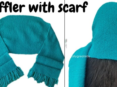 Muffler with scarf full tutorial | @rekhaknittingzone