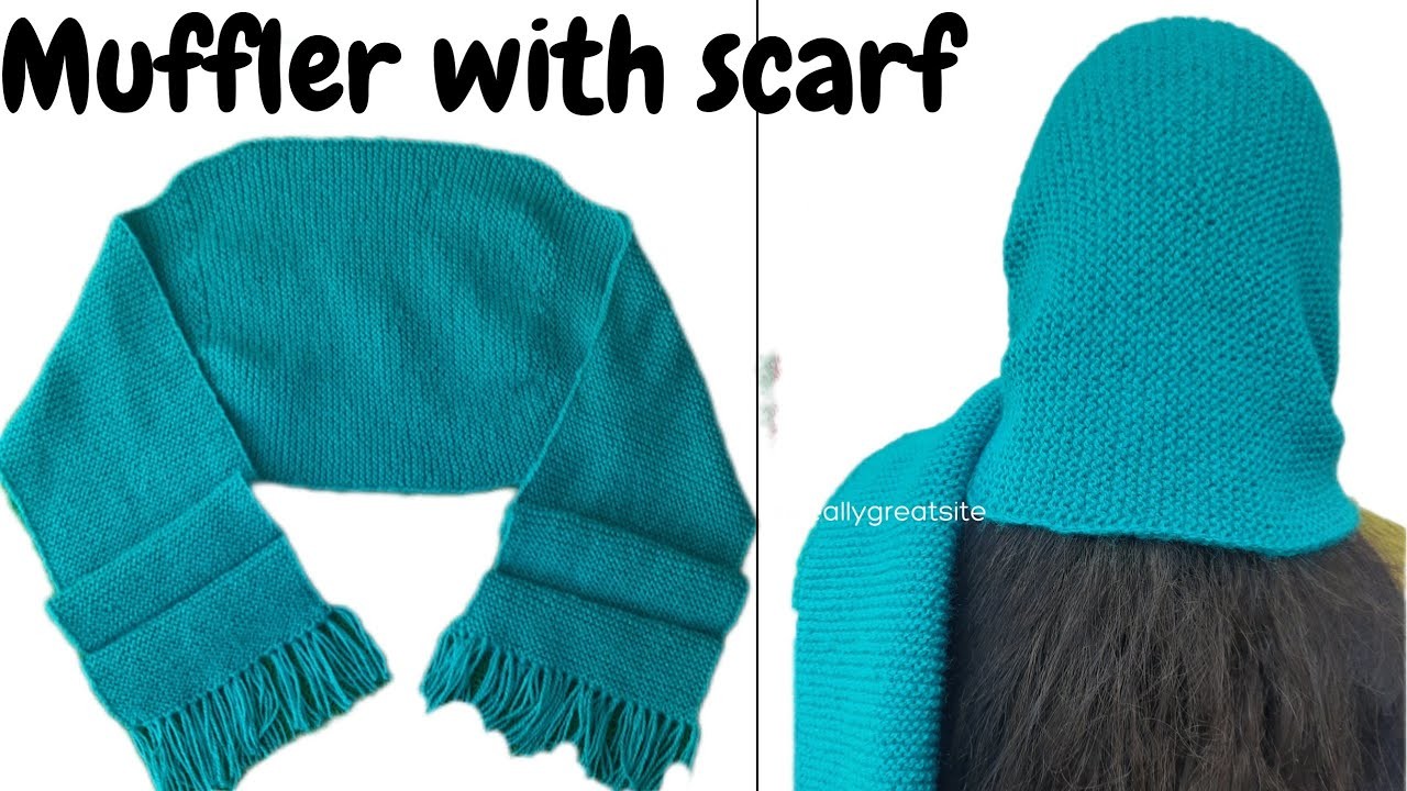 Muffler with scarf full tutorial | @rekhaknittingzone