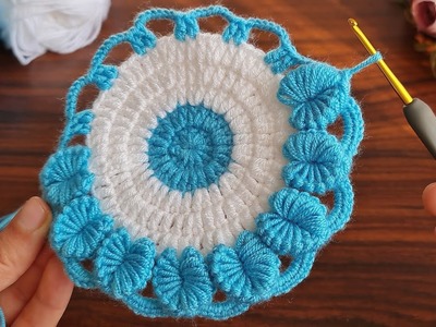Wow!!. very easy beautiful crochet knitting decorative motif,supla eye catching crochet ✔️ Tığ İşi
