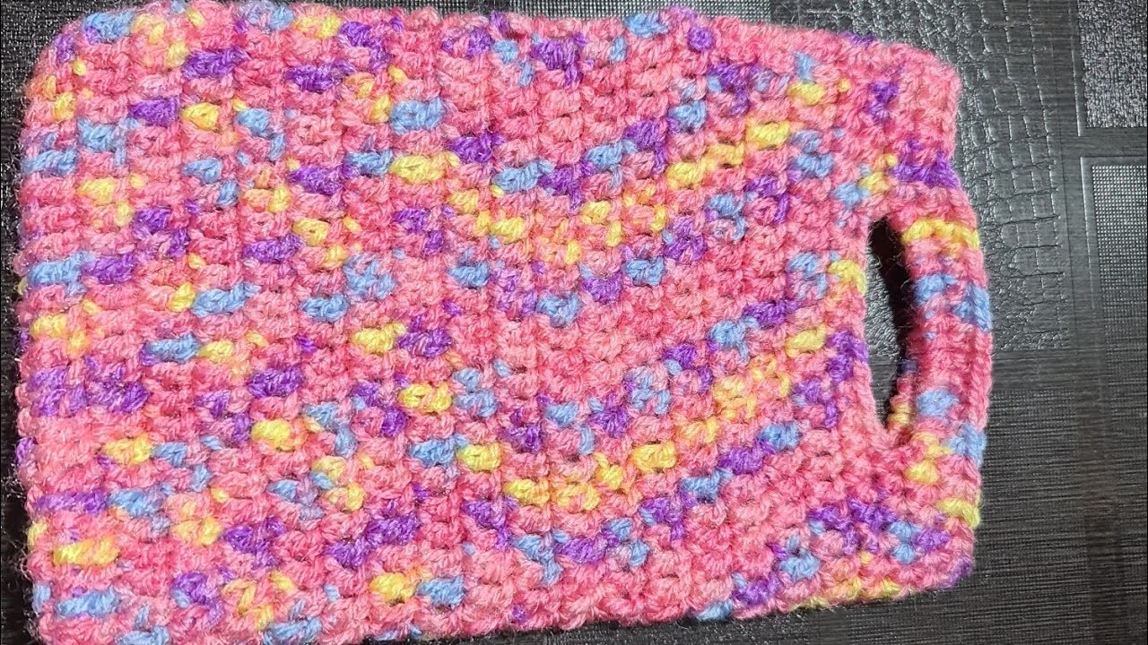 Beautiful crochet mobile phone bag.Sling bag